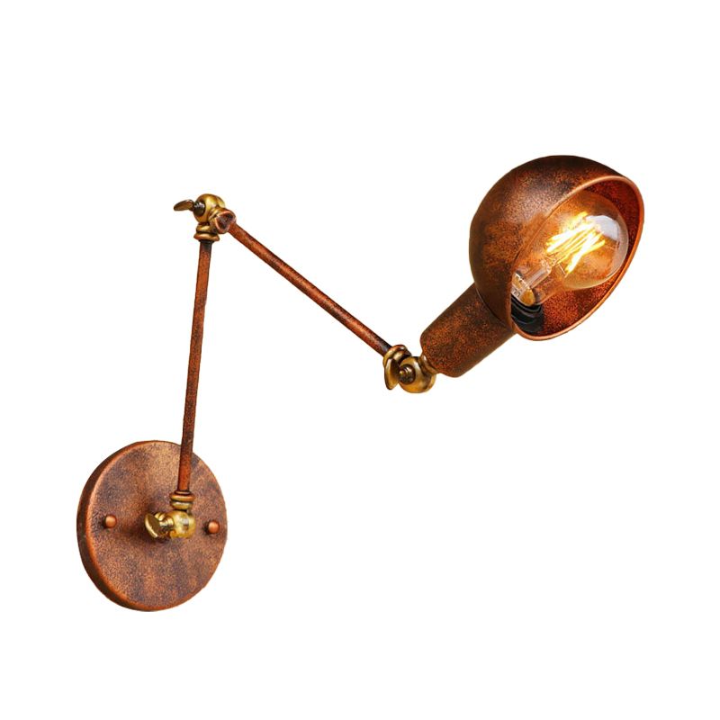 Brady Vintage Halfronde Roest Verstelbare Wandlamp Messing