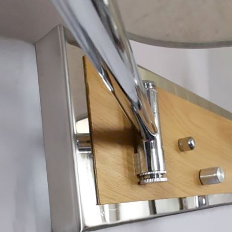 Carins Moderne Design Wandlamp Dubbele Lampkop Verstelbaar Stof Hout/Zilver Slaapkamer/Woomkamer