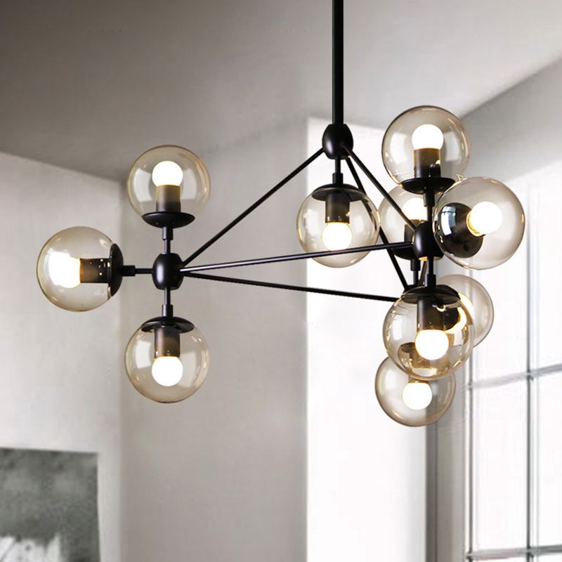 Valentina Modern Bubble LED Hanglampen Zwart Glas Metaal Slaapkamer
