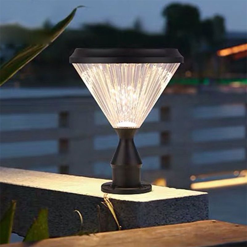 Riley Design Diamantvorm LED Buitenlamp Zonne Metaal/Acryl Zwart Tuin/Stoeprand/Balkon