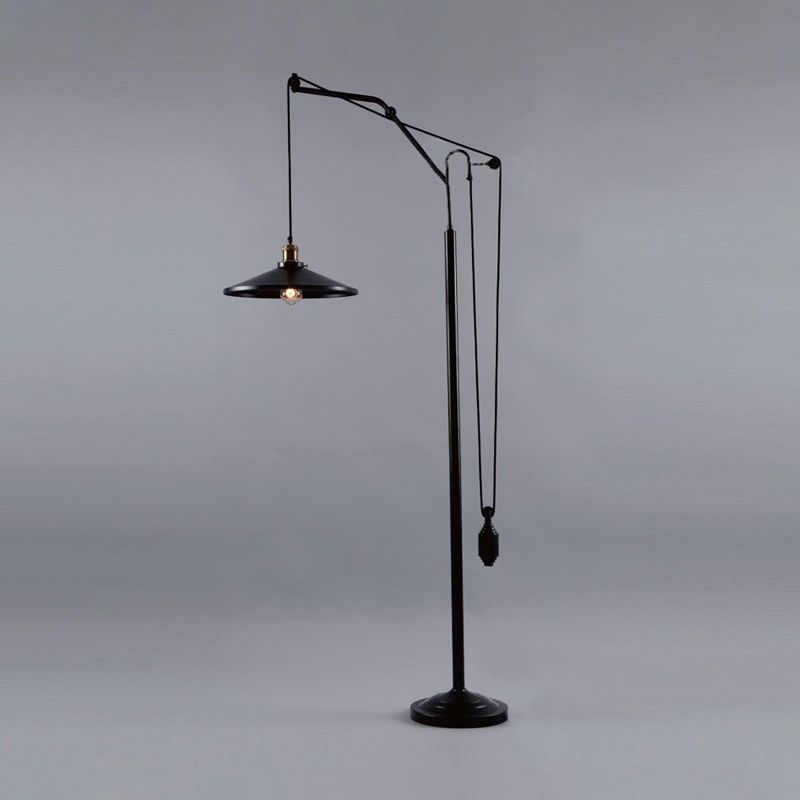 Alessio Modern Industriele LED Vloerlamp Zwart Metaal Woon/Slaapkamer
