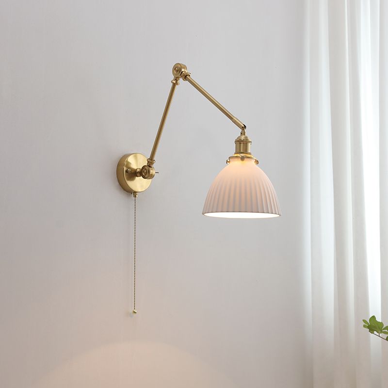 Carins Moderne Design Wandlamp Trommel Keramiek Metaal Verstelbaar Wit Slaapkamer/Woonkamer