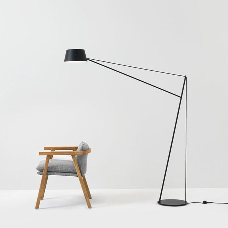 Salgado Moderne Design LED Boogvormige Metalen Vloerlamp Zwart Slaapkamer/Woonkamer