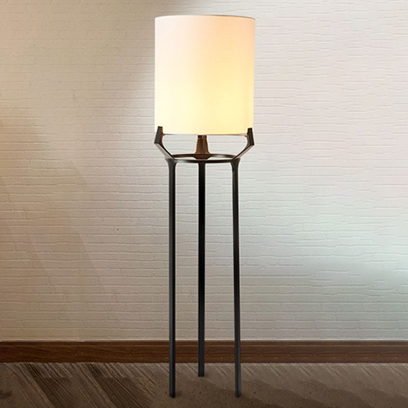 Eryn Eigentijdse Driepoot Vloerlamp, Wit, Metaal/Stof, Slaapkamer