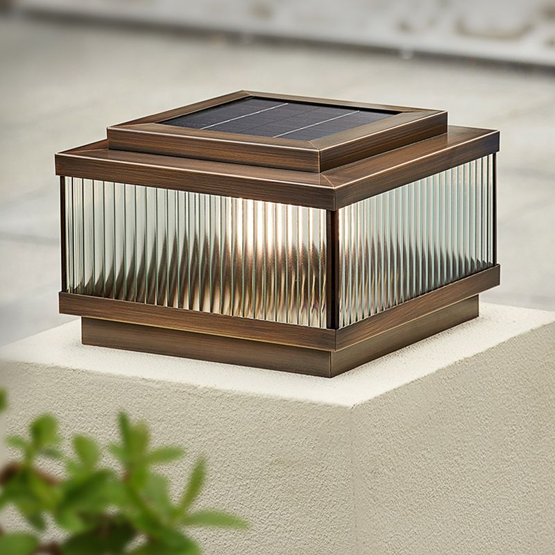 Riley Moderne LED Buitenlamp Bruin Metaal Tuin/Stoeprand/Balkon