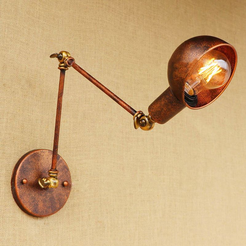 Brady Vintage Halfronde Roest Verstelbare Wandlamp Messing