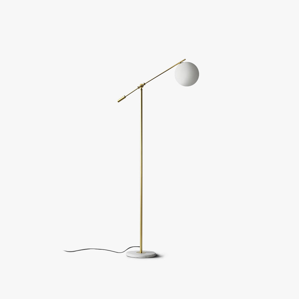 Valentina Moderne Bolvormige Vloerlamp Goud Metaal/Glas Slaapkamer