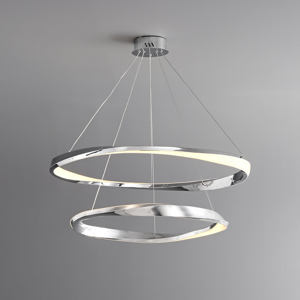 Arisha Minimalist Ring Spiral Shape Metal Pendant Light,Gold