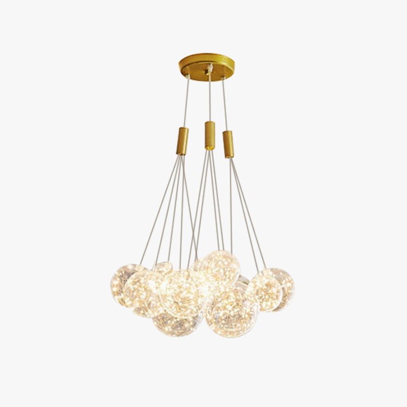 Valentina Design Bollen LED Hanglampen Goud Metaal/Glas Slaapkamer