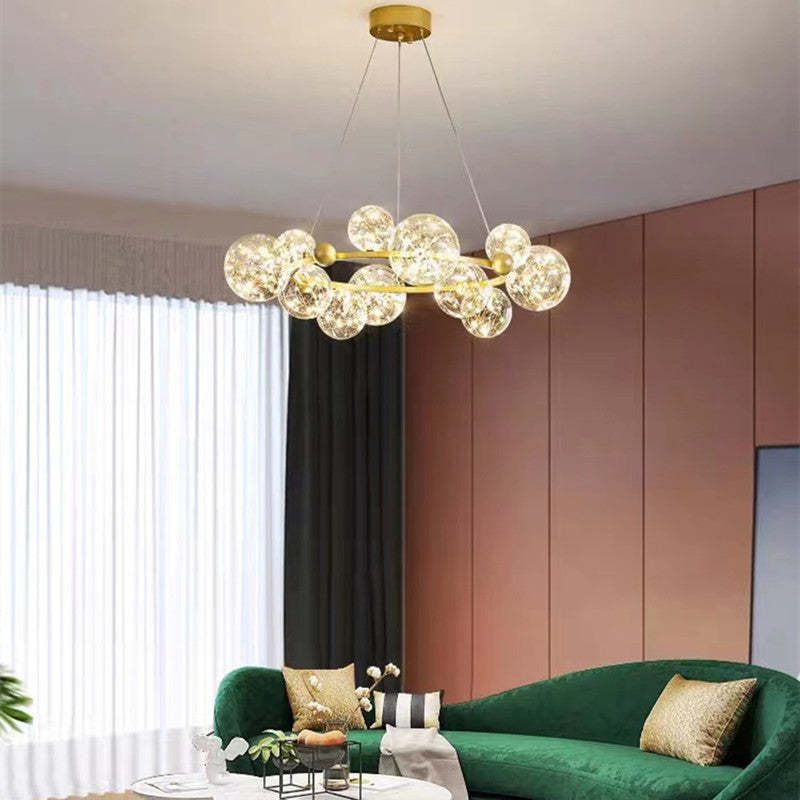 Valentina Modern Cirkel Round Metaal Glas Hanglampens Woonkamer Slaapkamer
