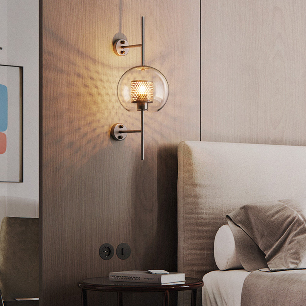 Oneal Moderne Bol LED Wandlamp Metaal/Glas Silver/Goud Slaap/Woon/Eetkamer