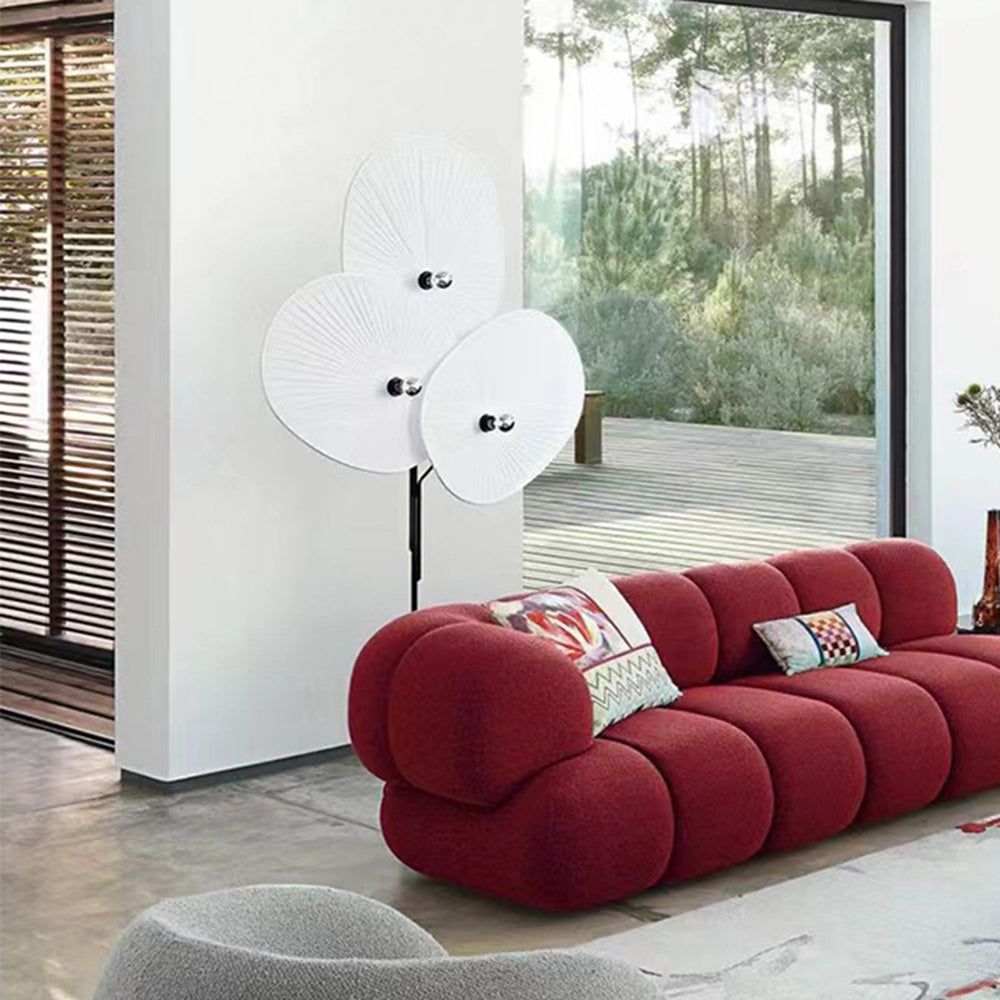 Renée Moderne Art Deco Metaal/Stof Vloerlamp Wit/Rood