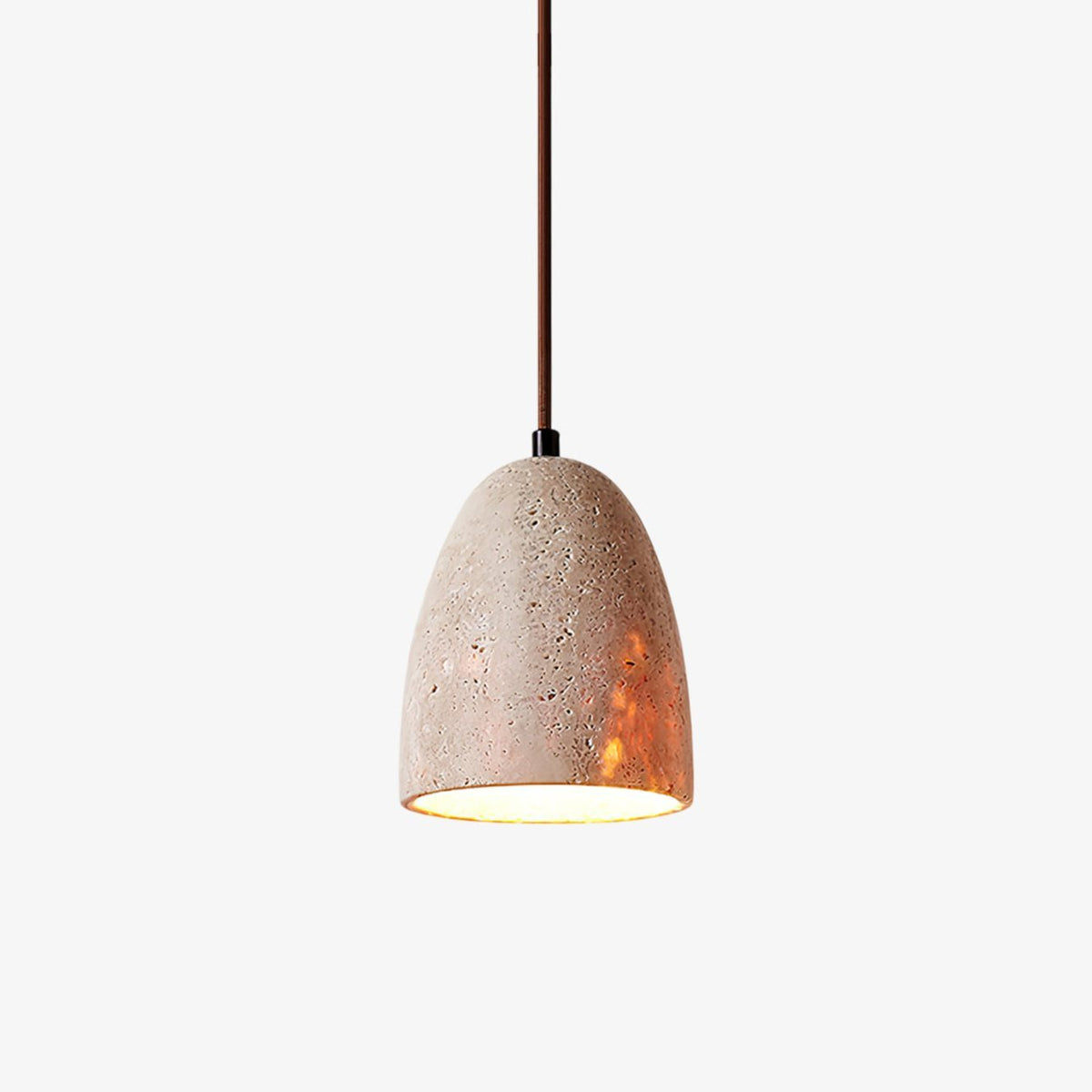 Lildes conische hanglamp van geel travertin