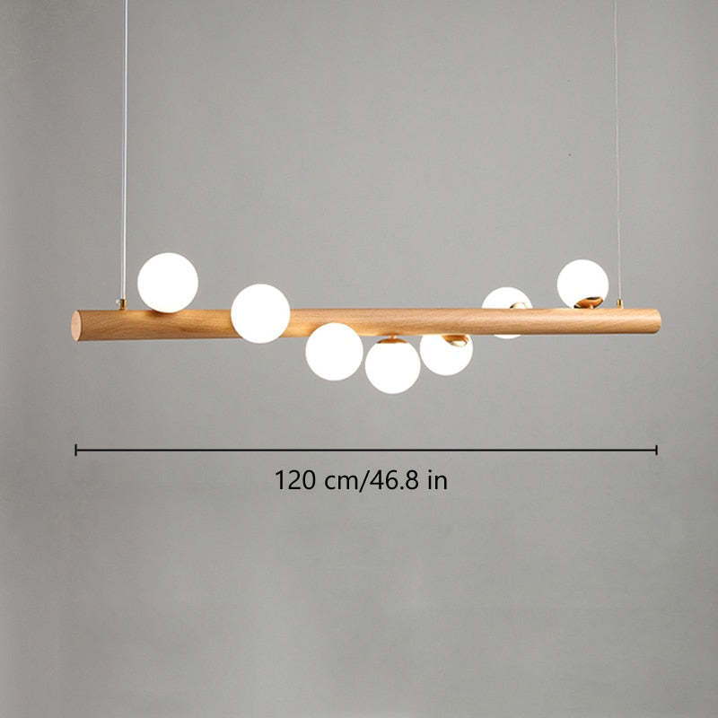 Valentina Hanglampen Bubble, Houten & Glas