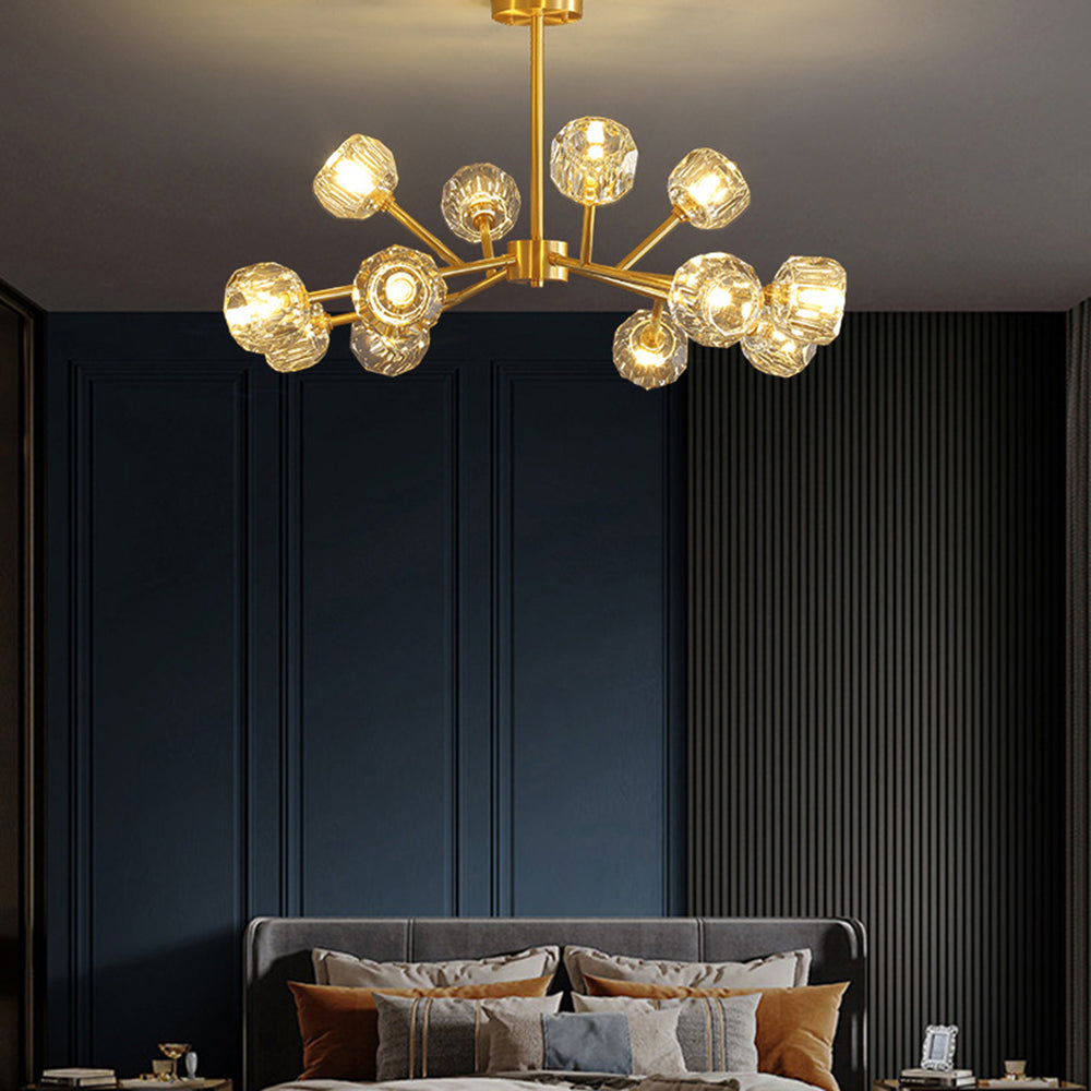 Valentina Moderne Design LED Hanglamp Geblazen Metaal/Kristal Goud Slaap/Eetkamer