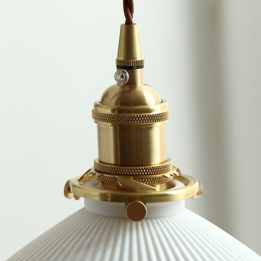 Ozawa Vintage Design LED Koepel Wandlamp Keramiek/Hout Walnoot/Helder Slaapkamer