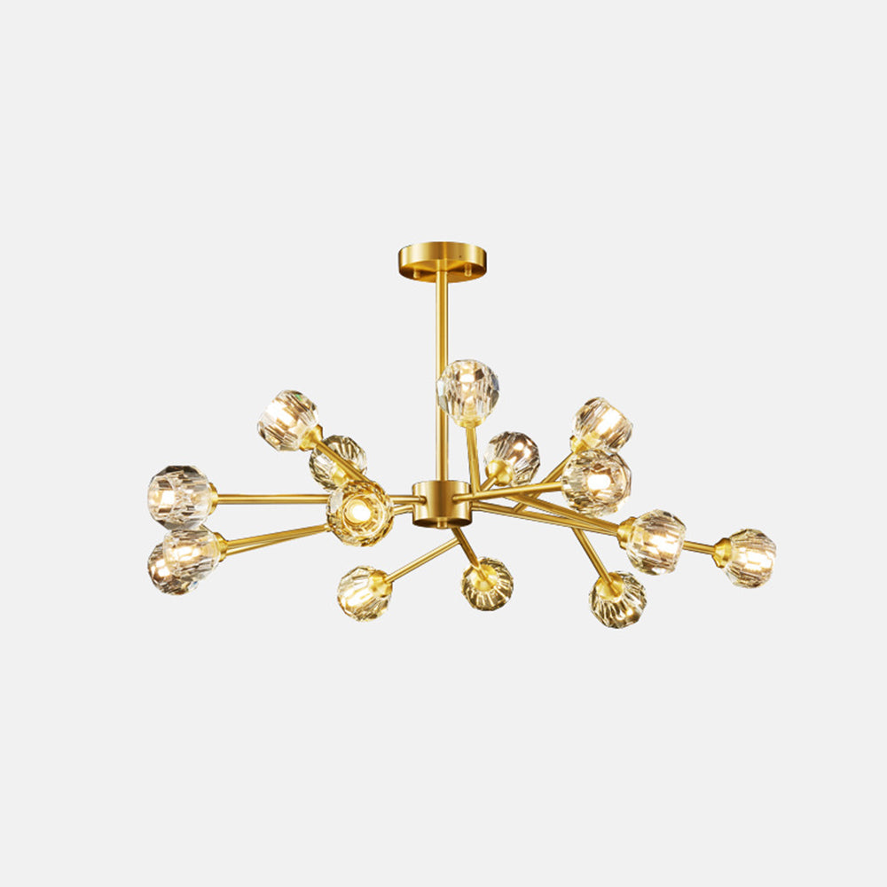 Valentina Moderne Design LED Hanglamp Geblazen Metaal/Kristal Goud Slaap/Eetkamer