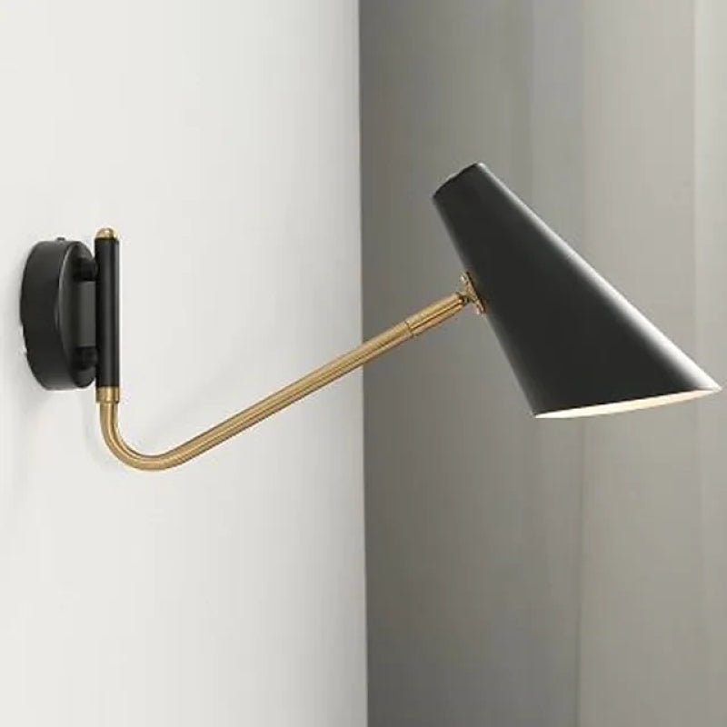 Brady Kleine LED Wandlampen Zwart Goud Metaal Woonkamer Eetkamer