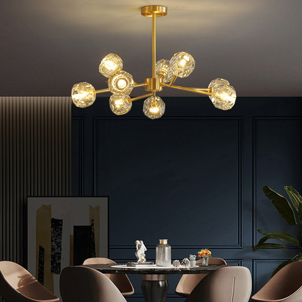 Valentina Moderne Design LED Hanglamp Geblazen Metaal/Kristal Goud Slaap/Eetkamer