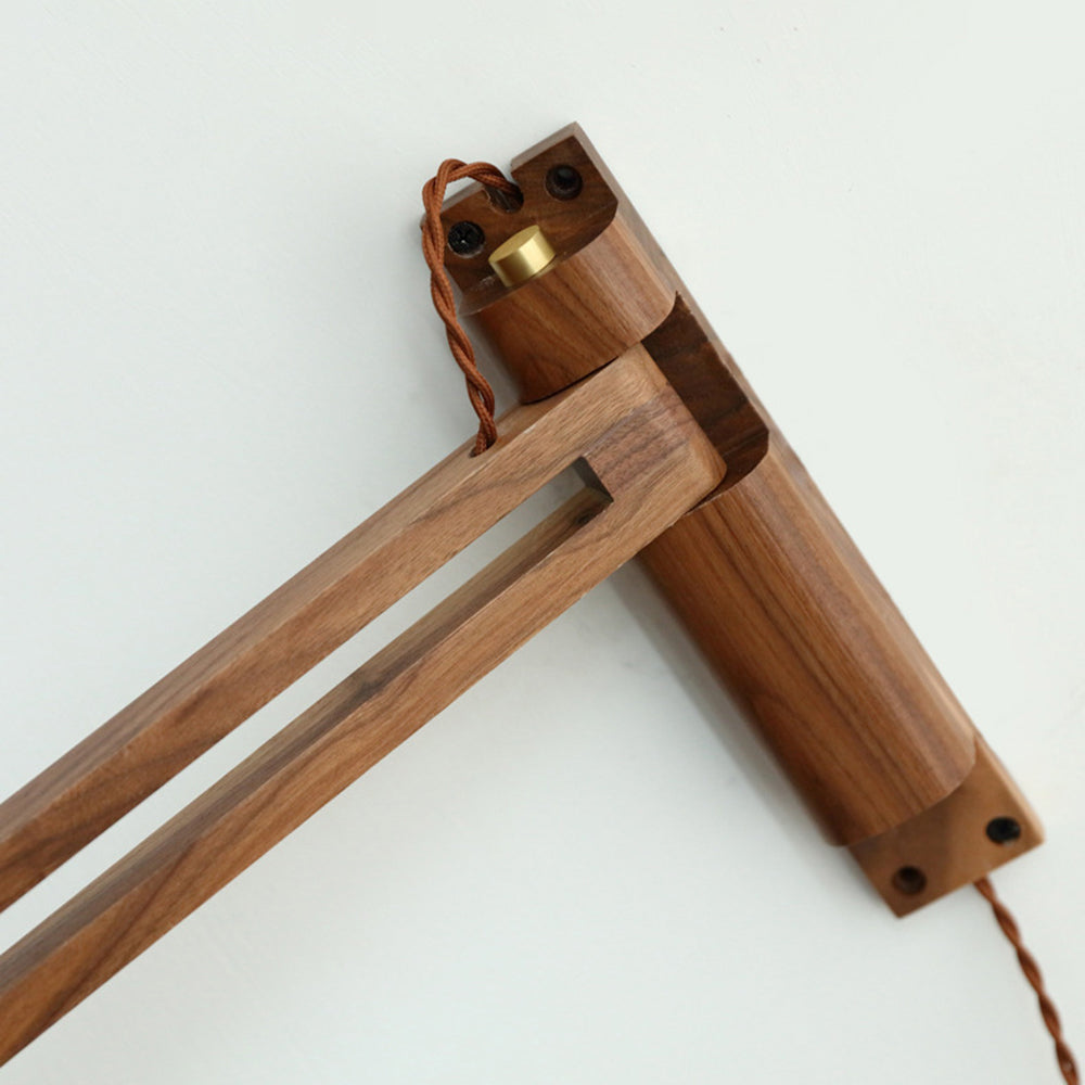 Ozawa Vintage Design LED Koepel Wandlamp Keramiek/Hout Walnoot/Helder Slaapkamer