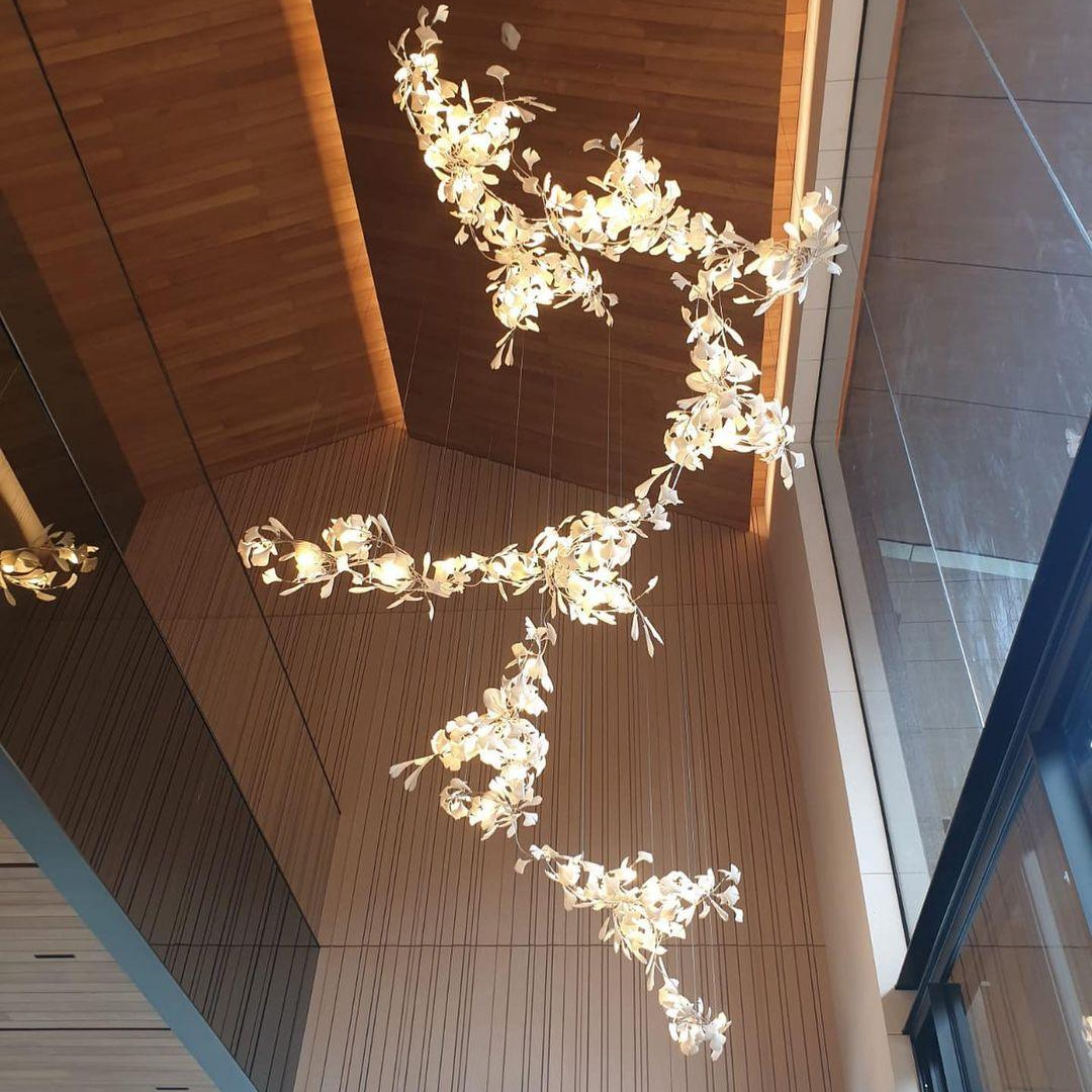 Olivia Moderne Wit Blad Hanglamp, Metaal Woonkamer/Slaapkamer