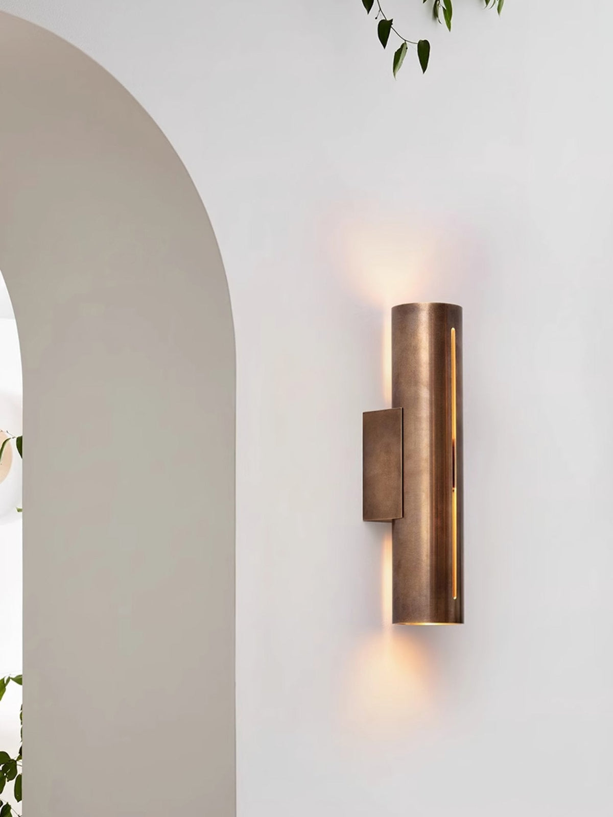Avsilara Moderne minimalistische cilindervormige messing wandlamp