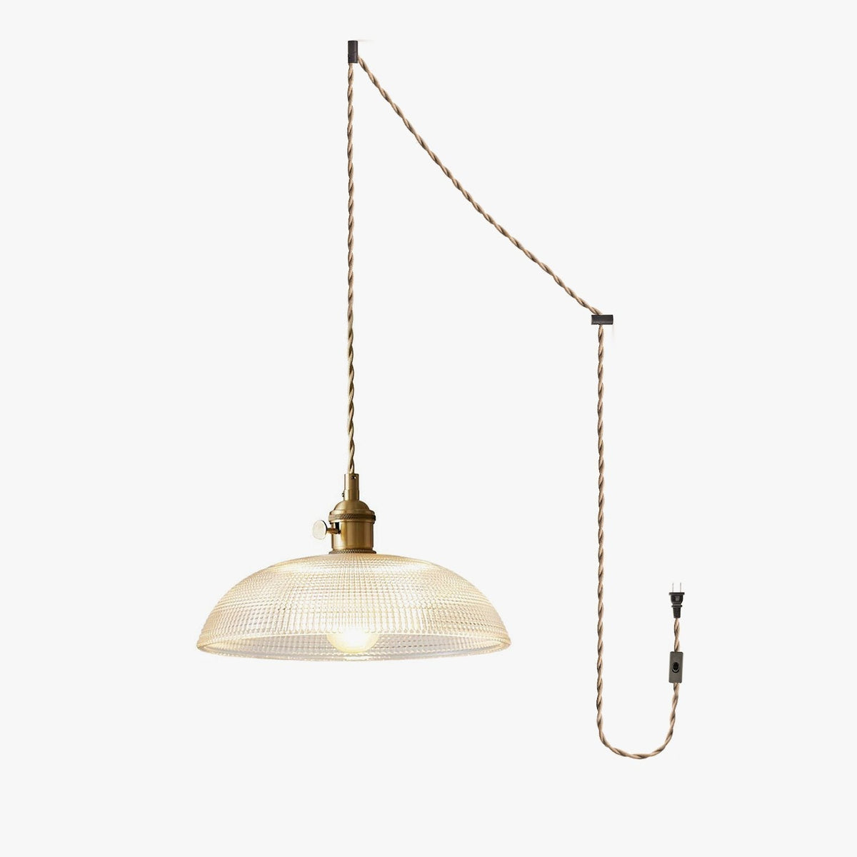 Crinel hanglamp van messing en glas