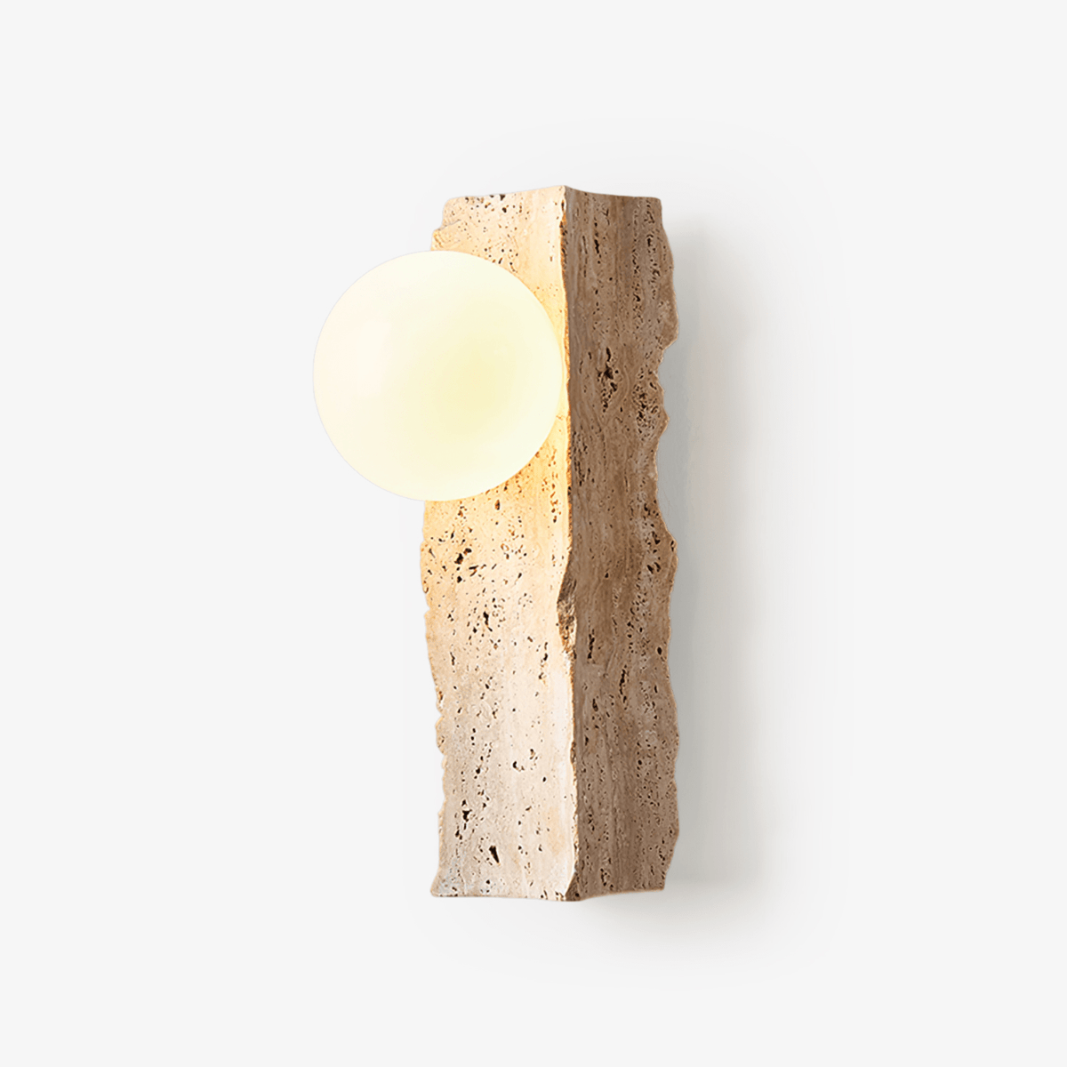 Elnoren wandlamp van geel travertin