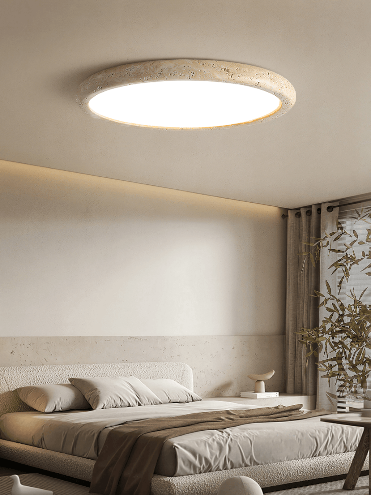 Aurrina Ring Frame Geel travertin plafondlamp