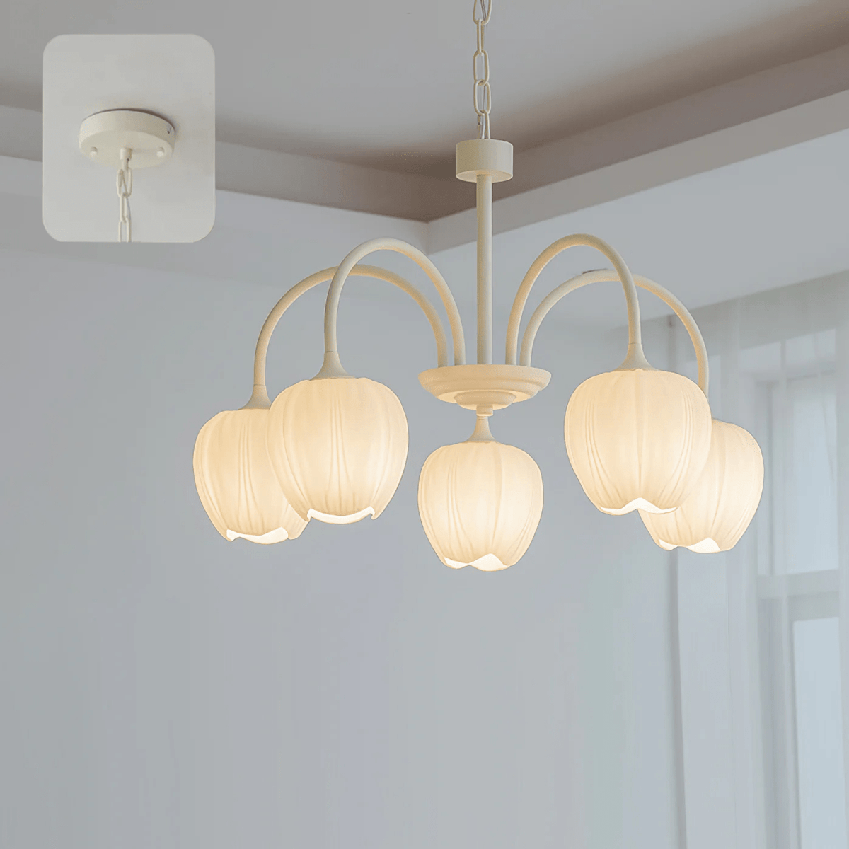 Eiraine kroonluchter Tulip Matcha glas