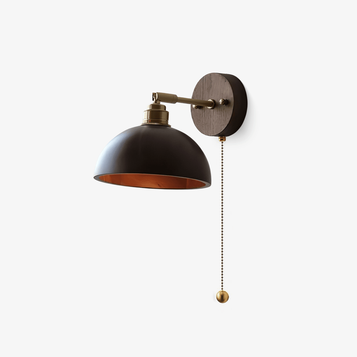 Arsole Traditionele Elegante wandlamp met Trekkoord in messing