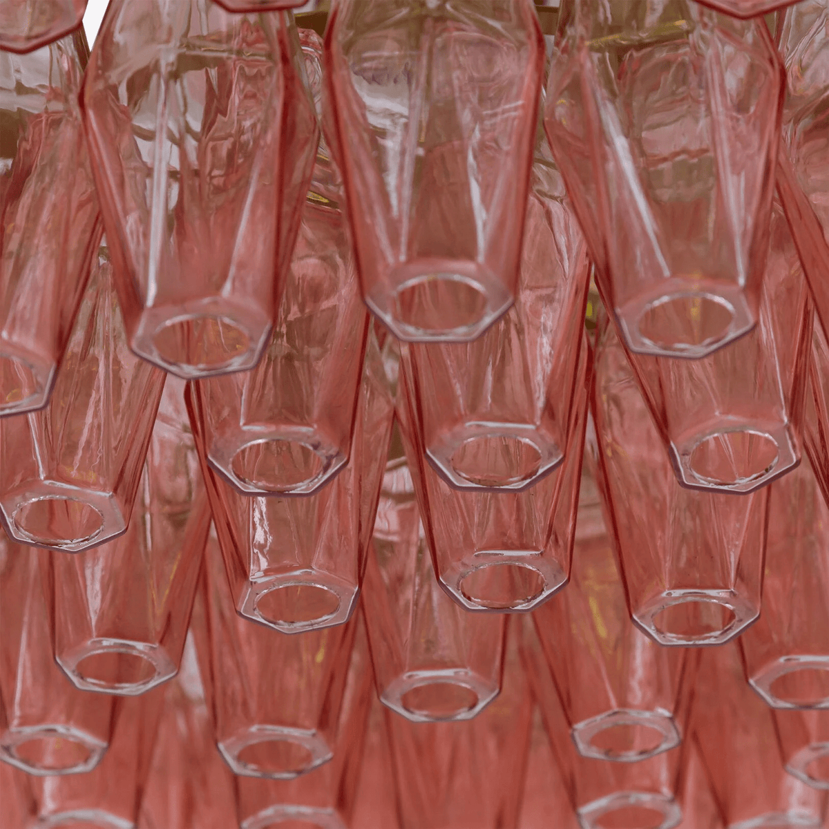 Celenella Kroonluchter van glas Cilinder Amberglas Elegante Goudkleurige Afwerking