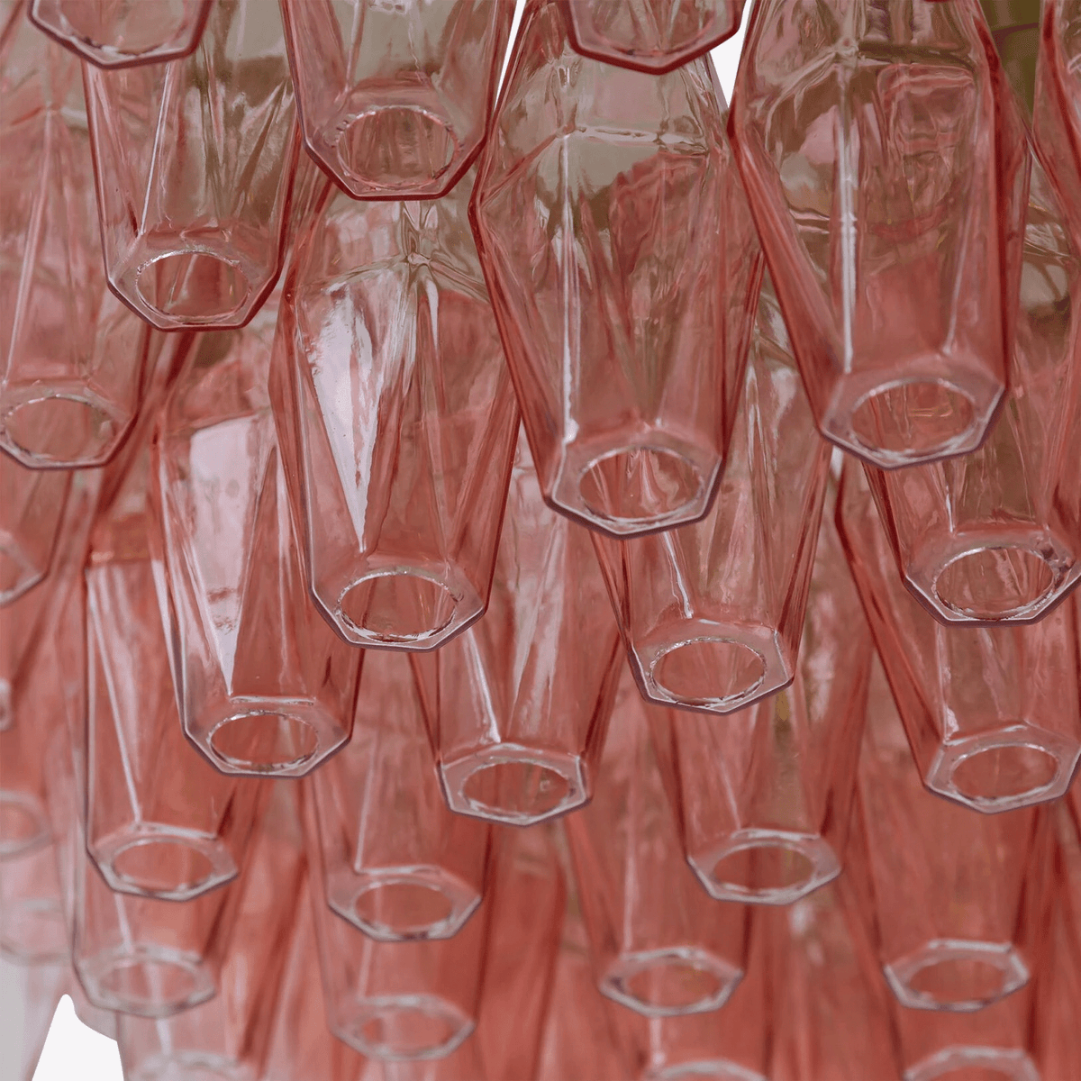 Celenella Kroonluchter van glas Cilinder Amberglas Elegante Goudkleurige Afwerking
