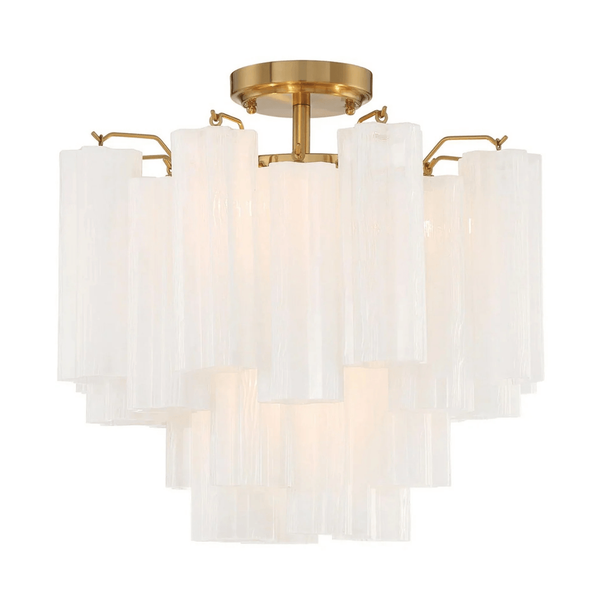 Eirerise plafondlamp met heldere Murano-glasbuizen handgemaakt
