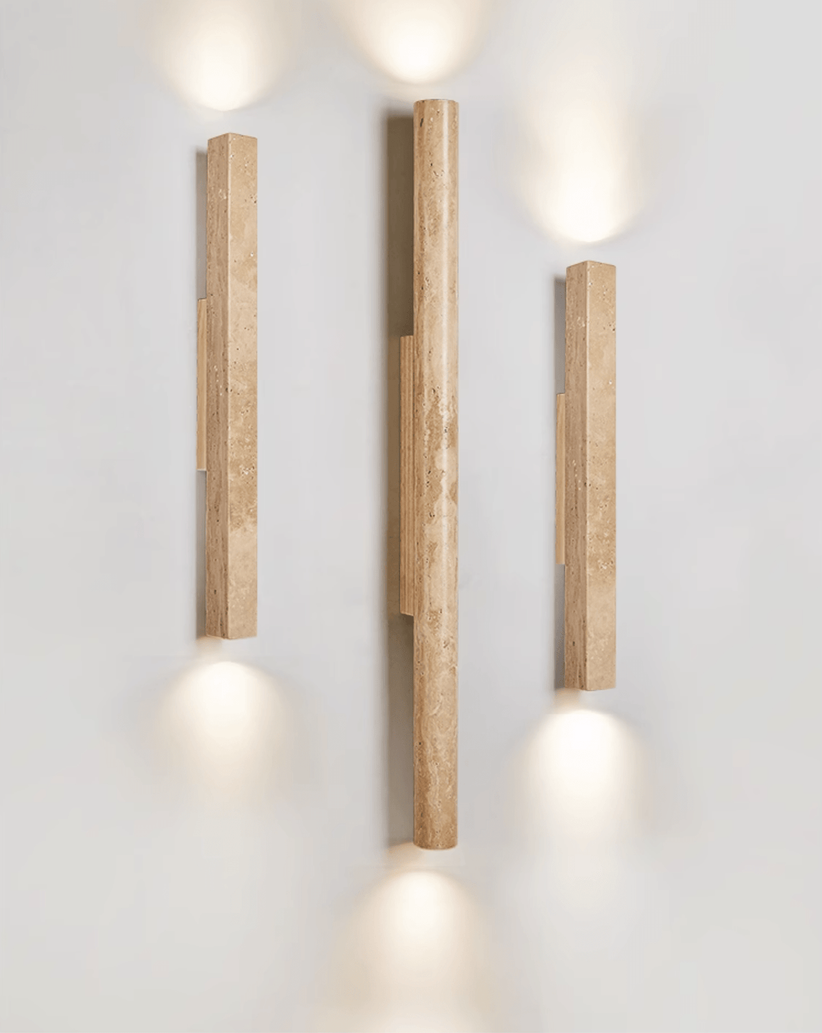 Noriira Minimalistische wandlamp van travertin