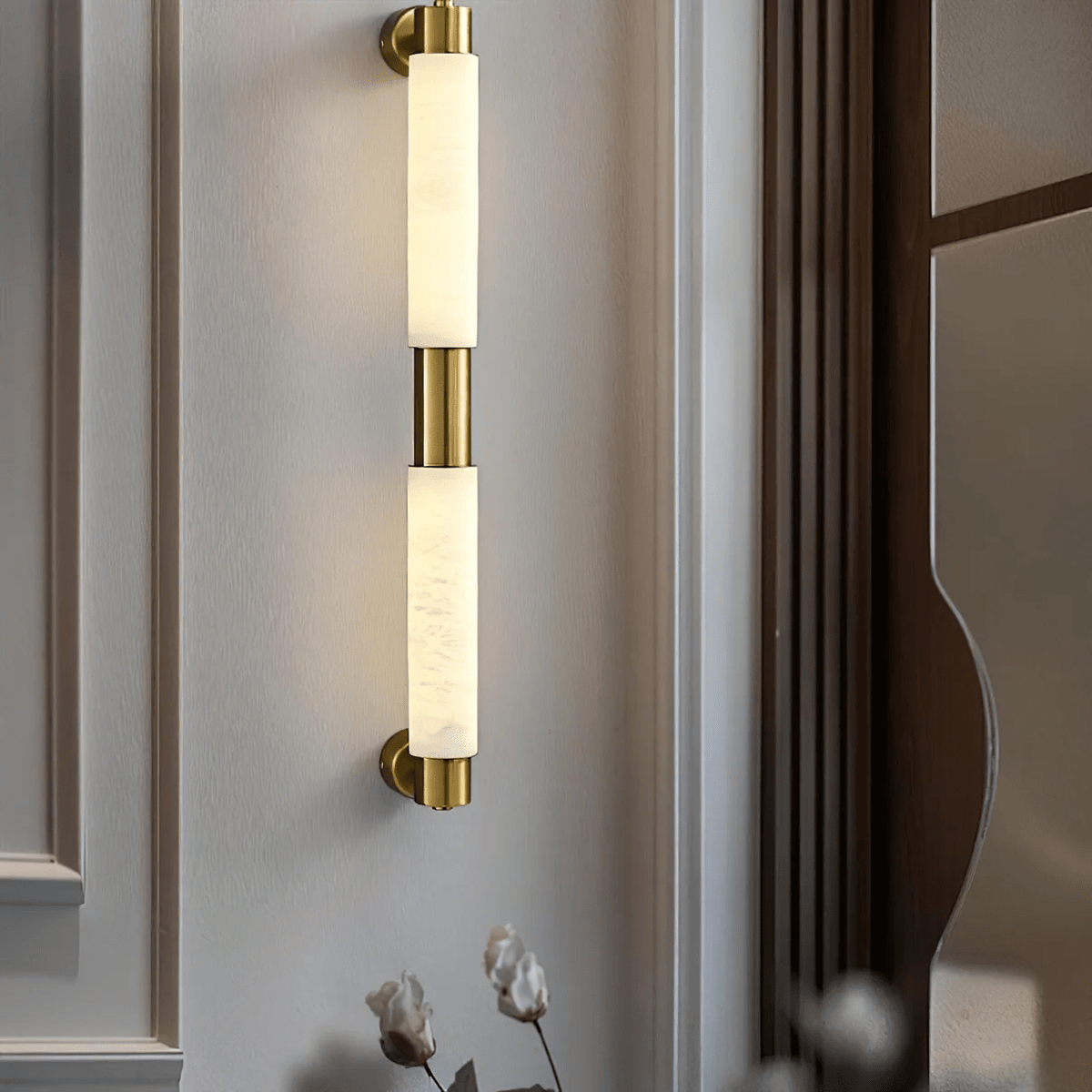 Ospix Albast messing wandlamp