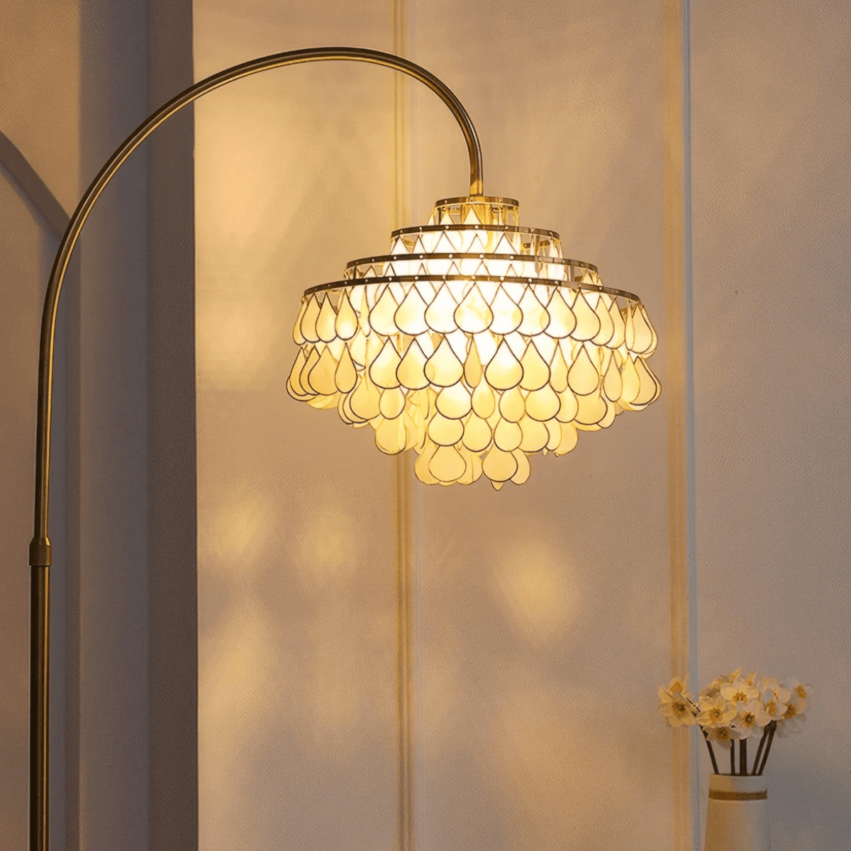 Emily vloerlamp in goudkleurige afwerking