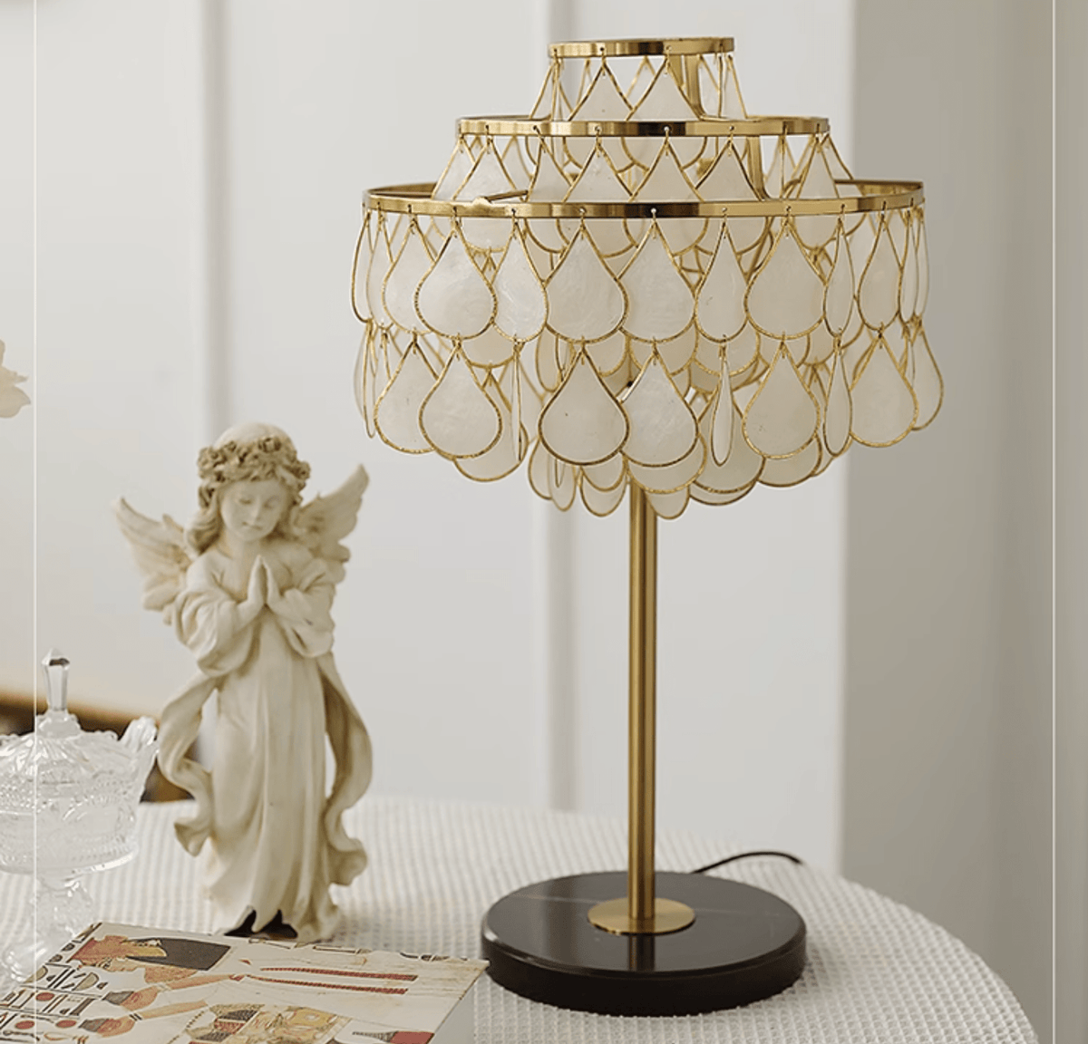 Jacob luxe Teardrops Schelp-tafellamp