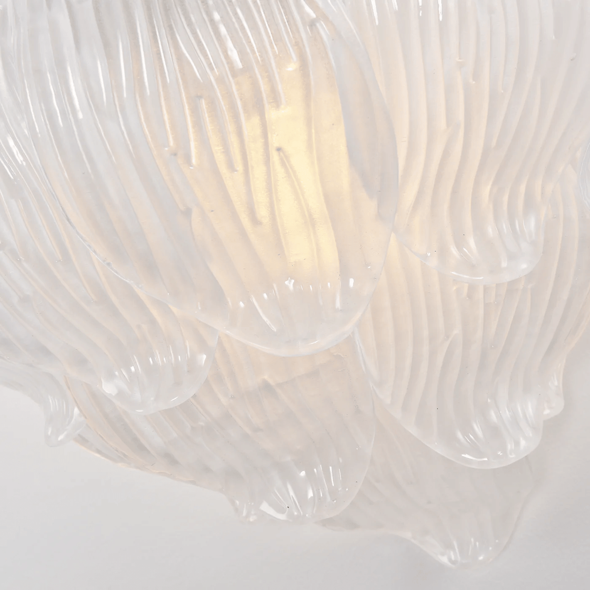 Lioriniella wandlamp Murano-glasbladeren met bloemblaadjes in cascaderende lagen met mat glas