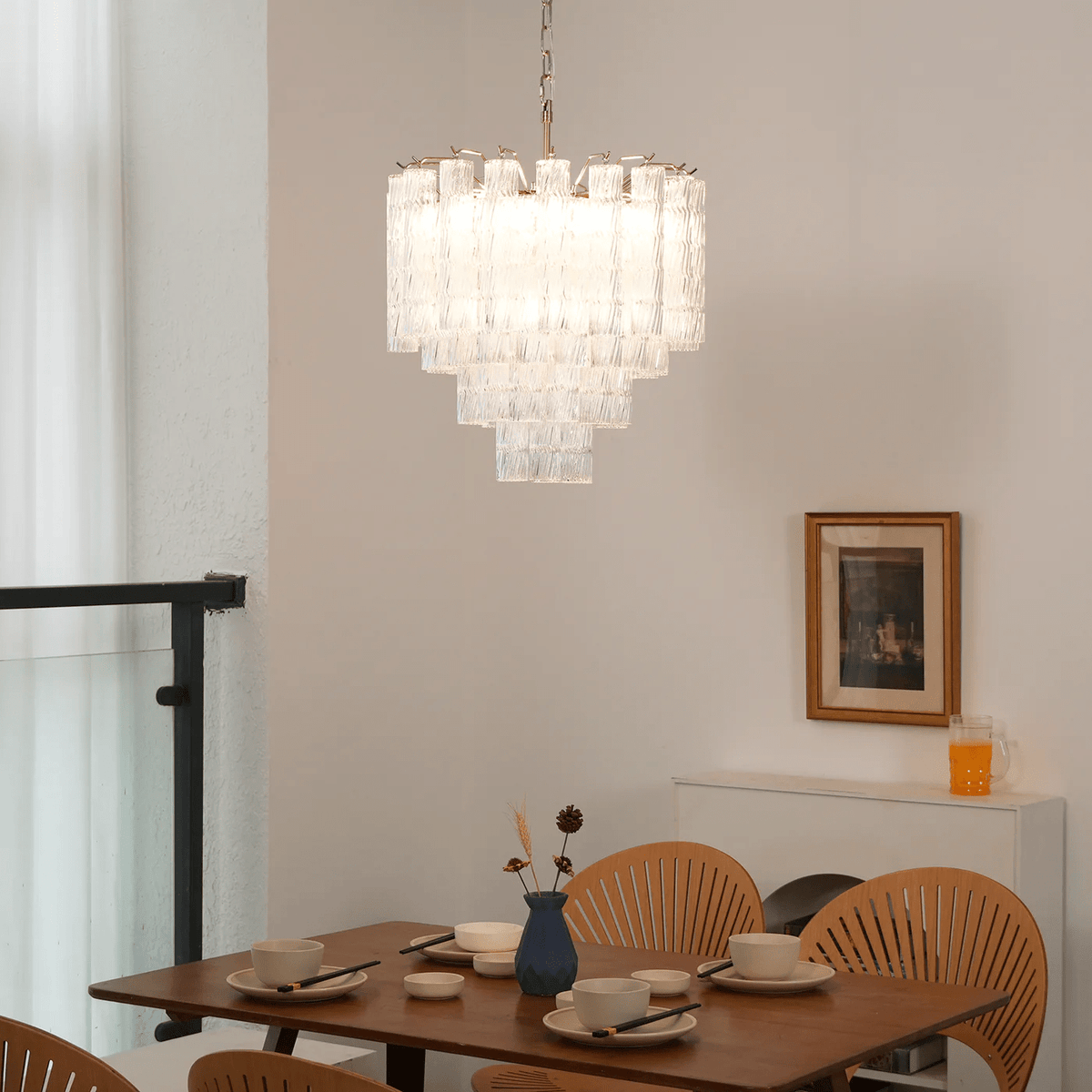 Veliella kroonluchter Murano-glas met cascaderende golven
