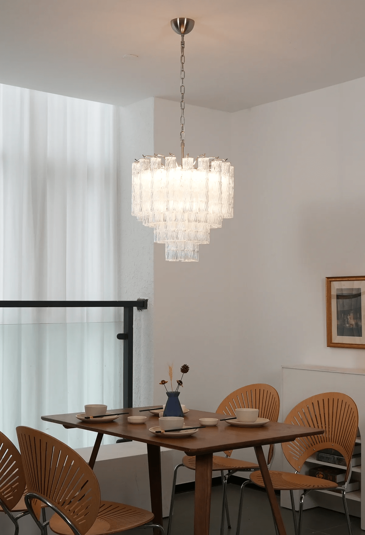 Veliella kroonluchter Murano-glas met cascaderende golven