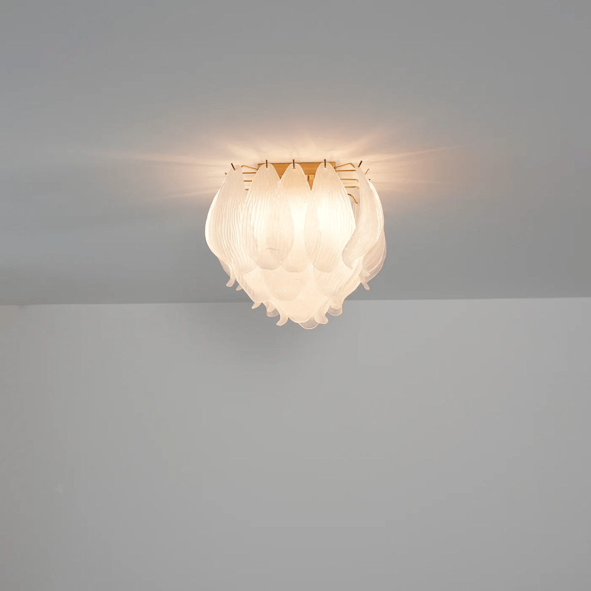 Liorivina plafondlamp Murano bloemblaadjes handgemaakte glas vlakke plafondlamp