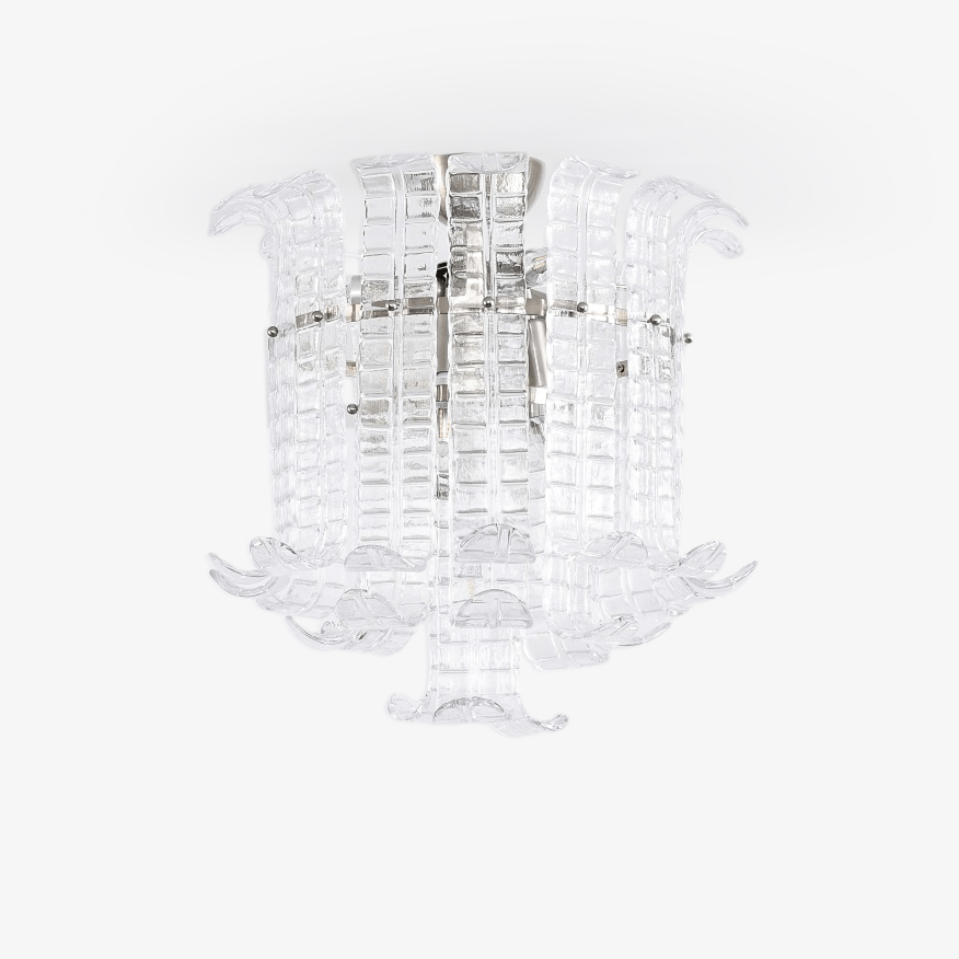 Lioreleria plafondlamp helder Murano-glas vlakke plafondlamp