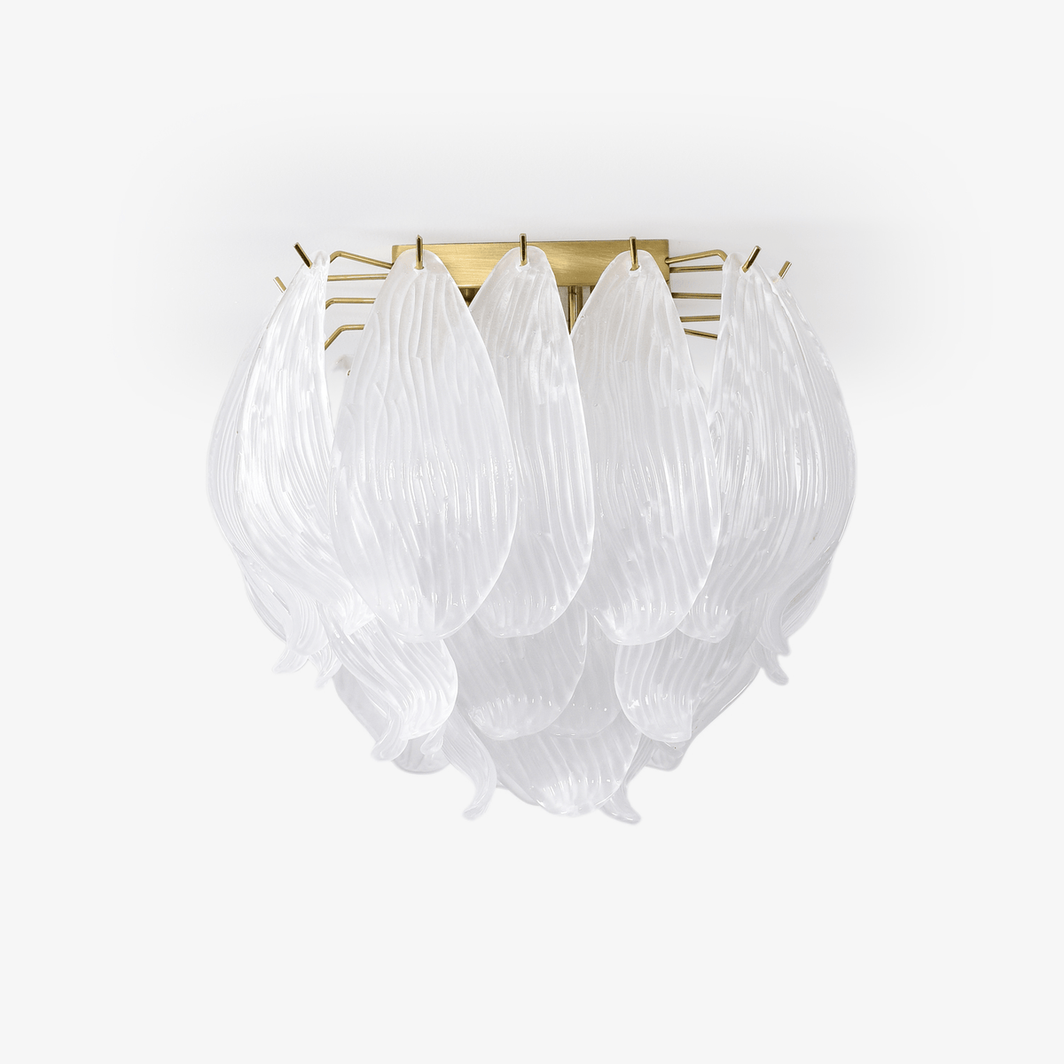 Liorivina plafondlamp Murano bloemblaadjes handgemaakte glas vlakke plafondlamp