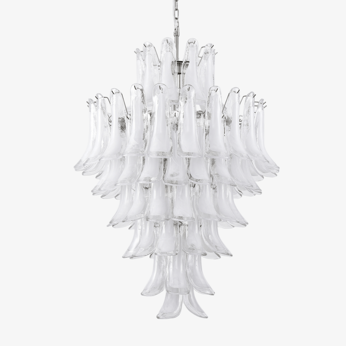 Eirivine kroonluchter wit Cloud glas Petals met bloemblaadjes