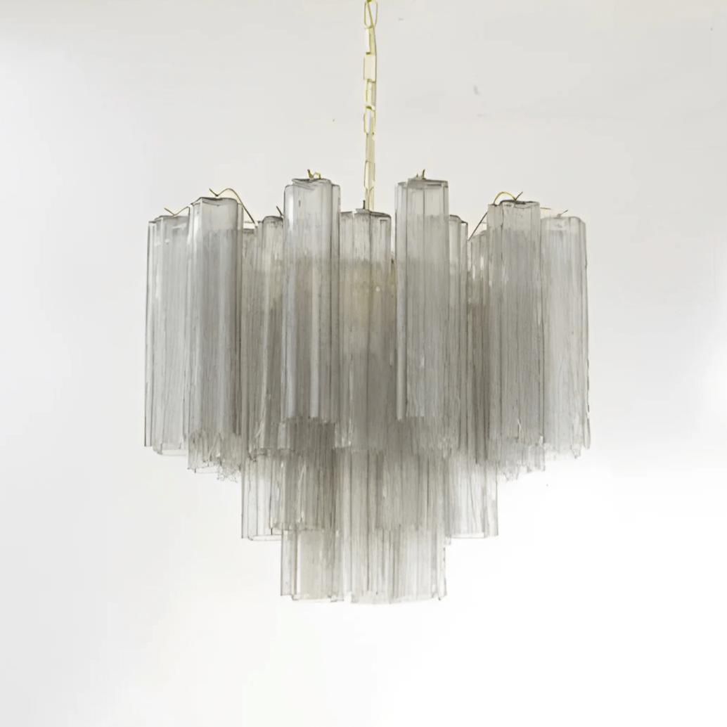 Lioruian kroonluchter Murano glas gelaagd Grijs