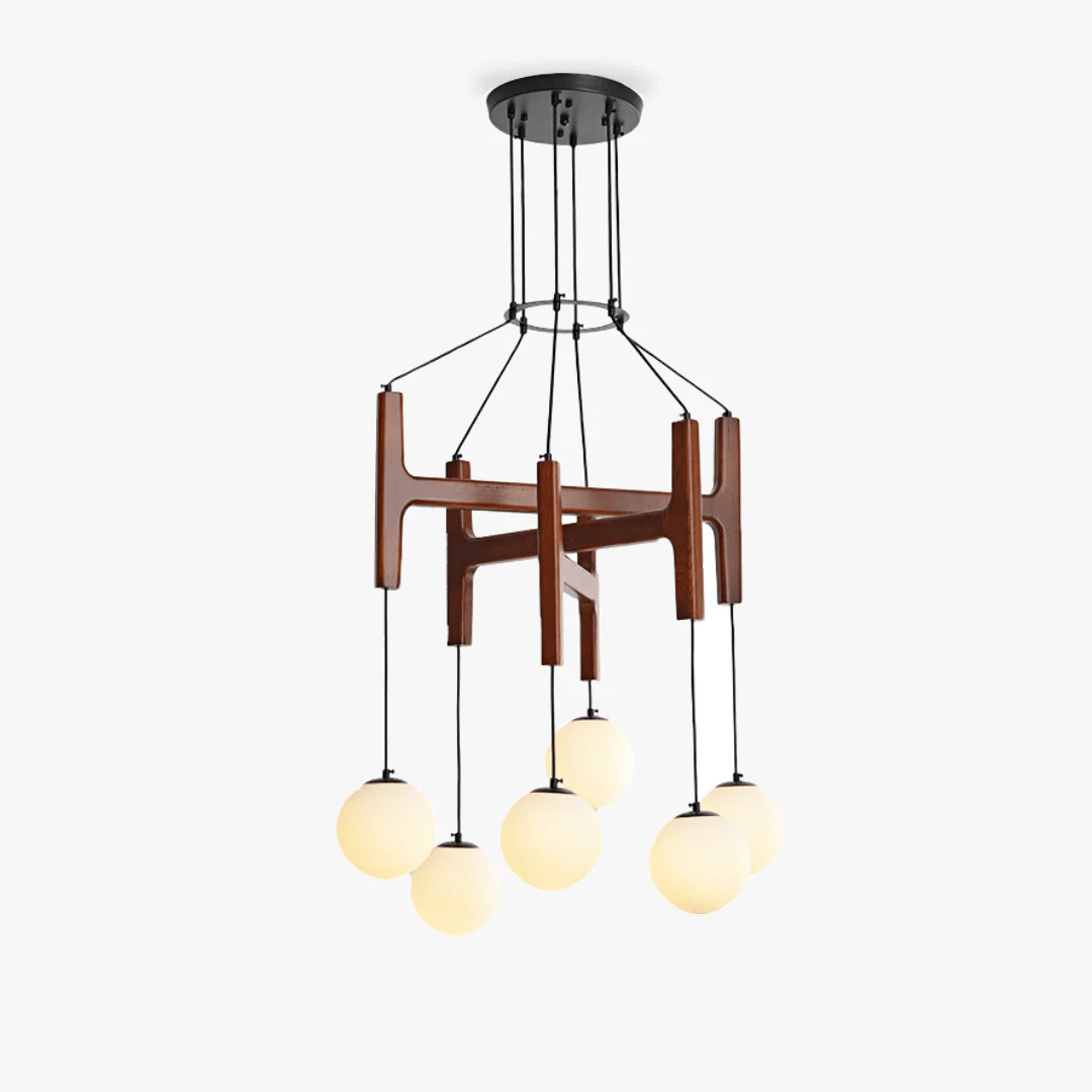 Xylocube Geometrisch Hout Bolvormig Hanglamp