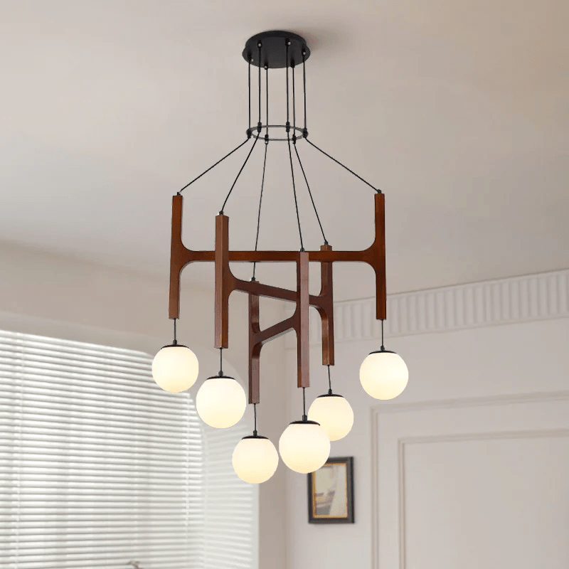 Xylocube Geometrisch Hout Bolvormig Hanglamp