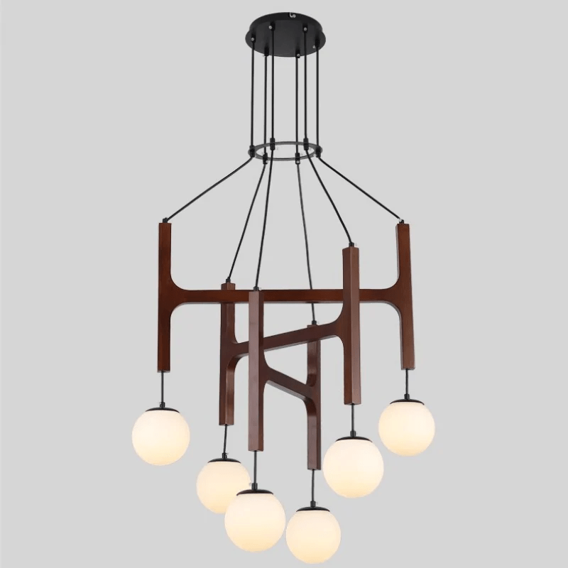 Xylocube Geometrisch Hout Bolvormig Hanglamp