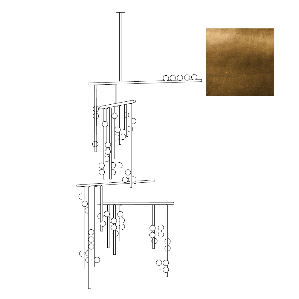 Bara Geometrische messing Lineaire hanglamp Kroonluchter